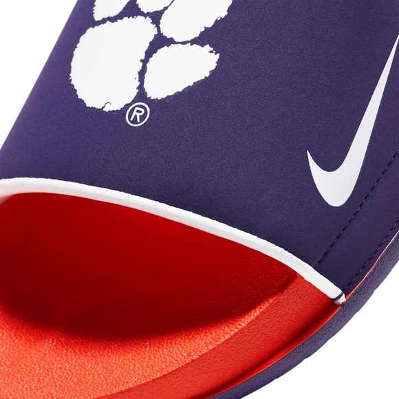 NWT NIKE CLEMSON UNIVERSITY TIGERS OFF-COURT SLIDES PURPLE/ORANGE/ WHITE SIZE 13 - Picture 6 of 9